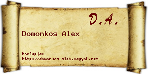 Domonkos Alex névjegykártya